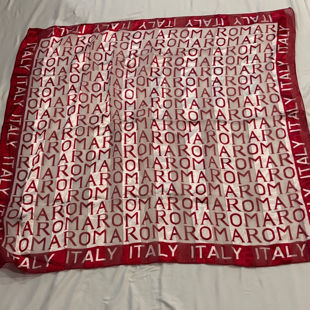 Red and White ROMA Italy Scarf